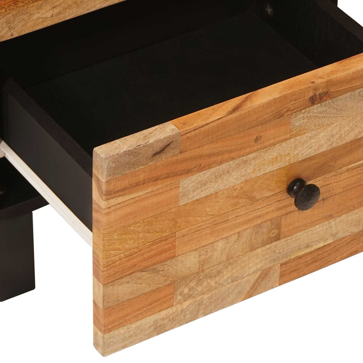 Media Storage Cabinet Side Drawer Brown 40 X 33 75 Cm Solid Mango Wood 40 cm