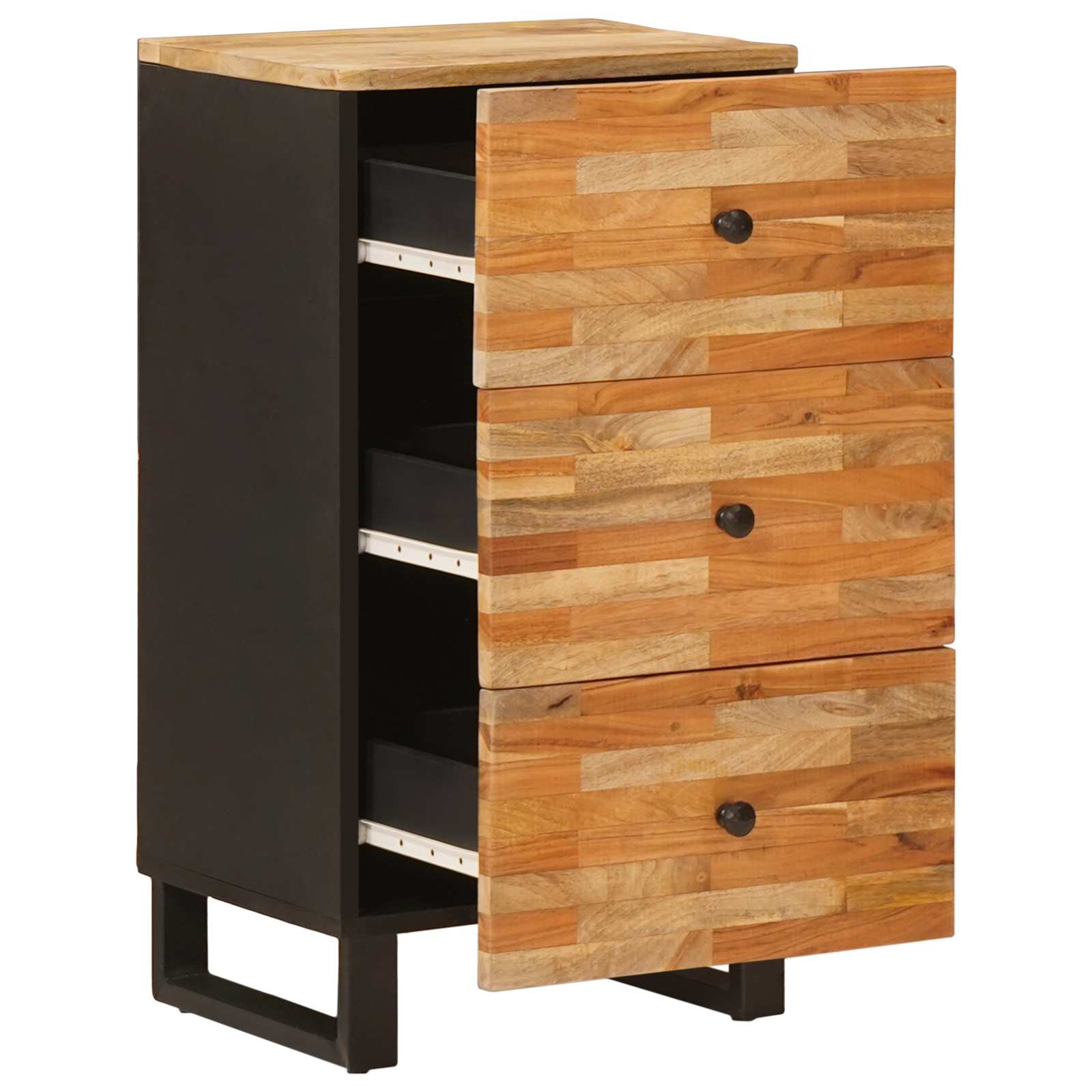 Side Cabinet With Drawer Brown 40 X 33 X 75 Cm Solid Mango Wood