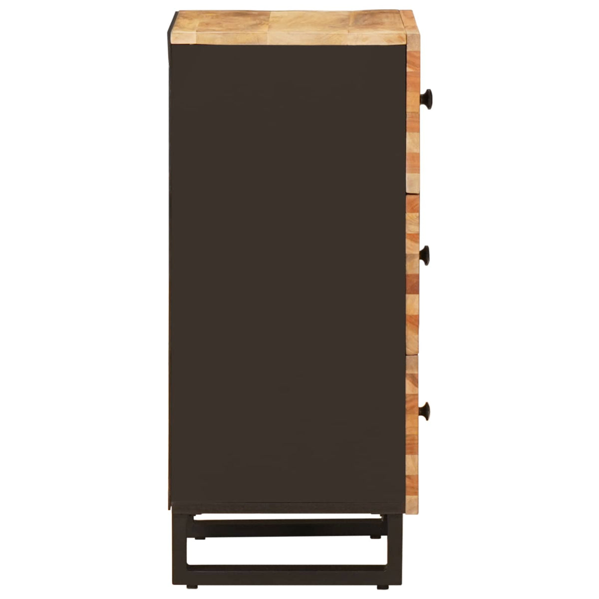 Media Storage Cabinet Side Drawer Brown 40 X 33 75 Cm Solid Mango Wood 40 cm