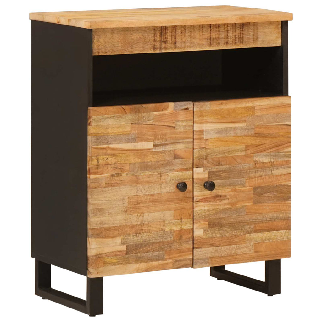 Side Cabinet With Door Brown 60 X 33 X 75 Cm Solid Mango Wood