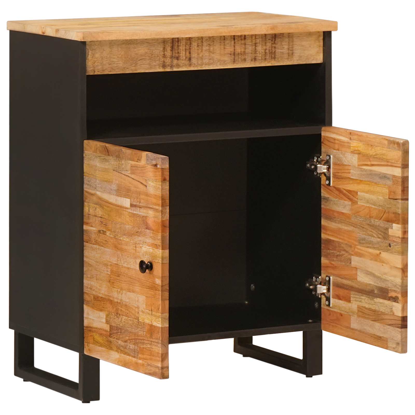 Side Cabinet With Door Brown 60 X 33 X 75 Cm Solid Mango Wood