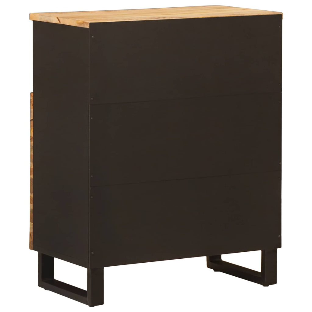 Side Cabinet With Door Brown 60 X 33 X 75 Cm Solid Mango Wood