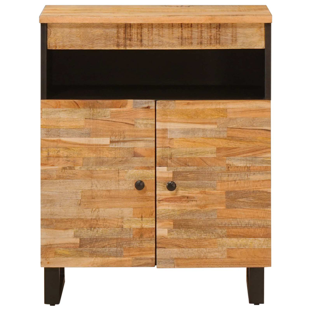 Side Cabinet With Door Brown 60 X 33 X 75 Cm Solid Mango Wood