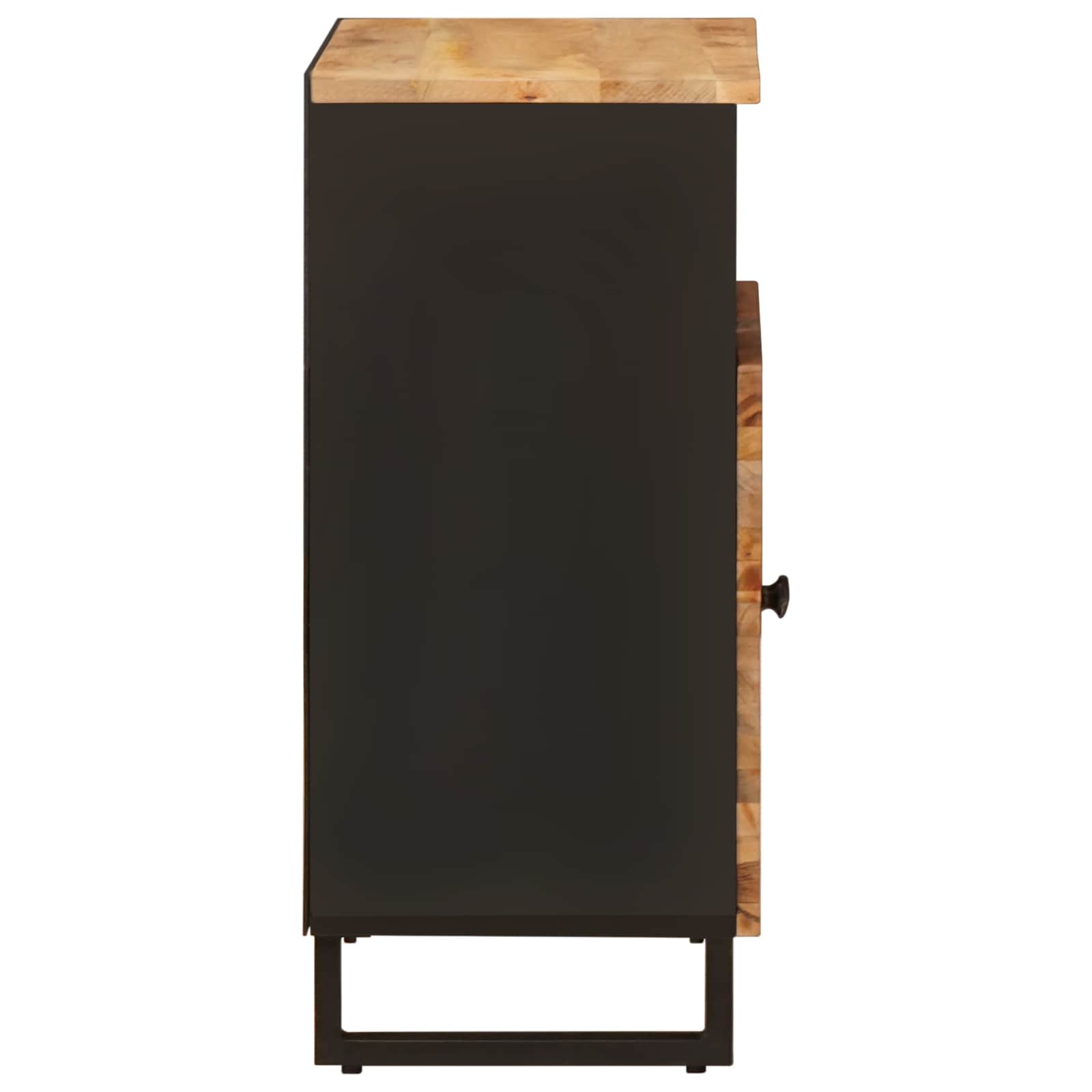 Side Cabinet With Door Brown 60 X 33 X 75 Cm Solid Mango Wood