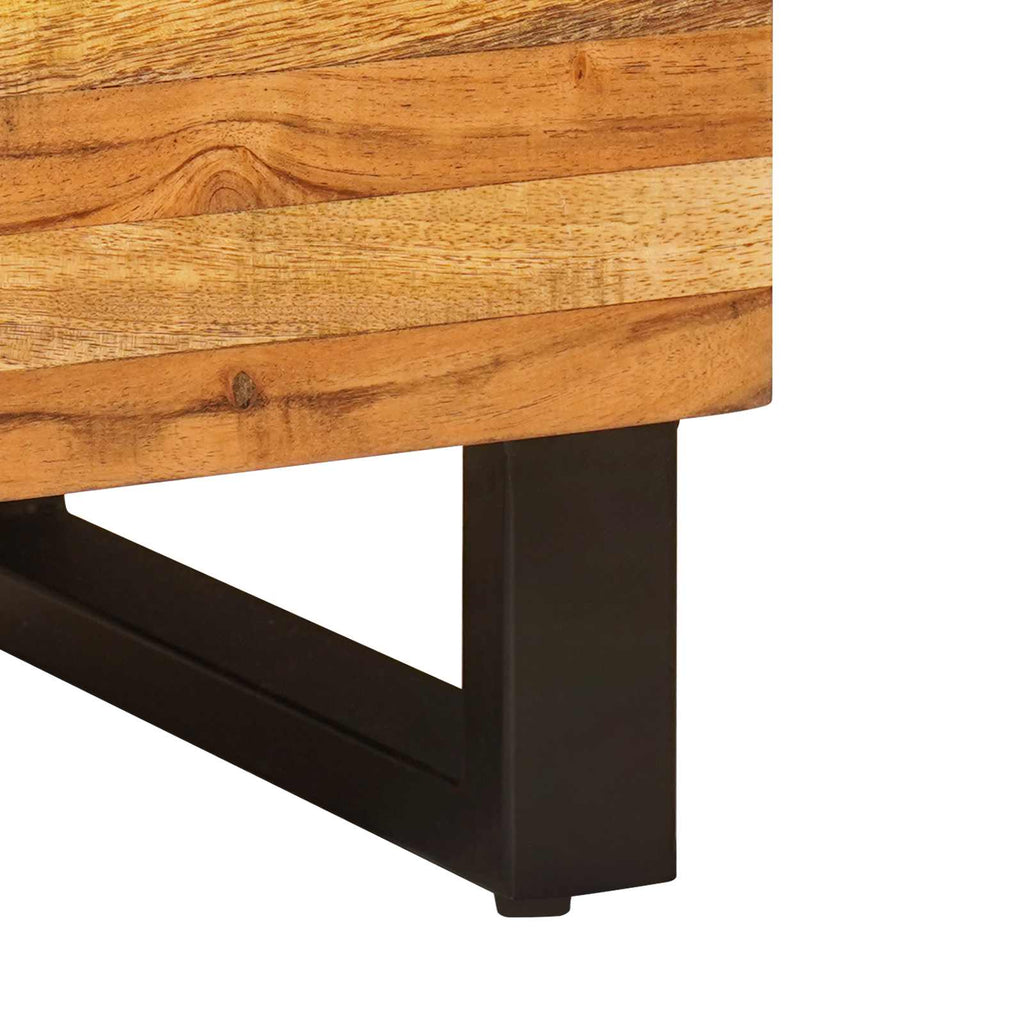 Media Storage Cabinet Side Door Brown 60 X 33 75 Cm Solid Mango Wood 60 cm
