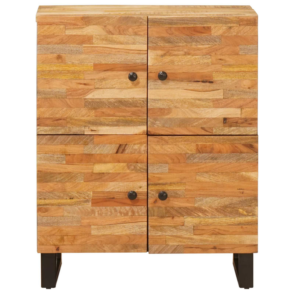 Side Cabinet With Door Brown 60 X 33 X 75 Cm Solid Mango Wood