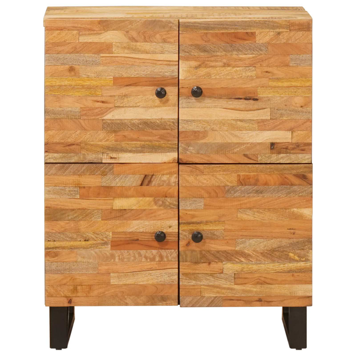 Media Storage Cabinet Side Door Brown 60 X 33 75 Cm Solid Mango Wood 60 cm