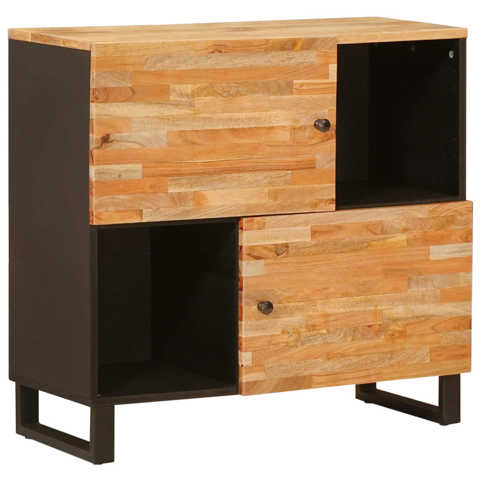 Side Cabinet Brown 80 X 33 X 75 Cm Solid Mango Wood
