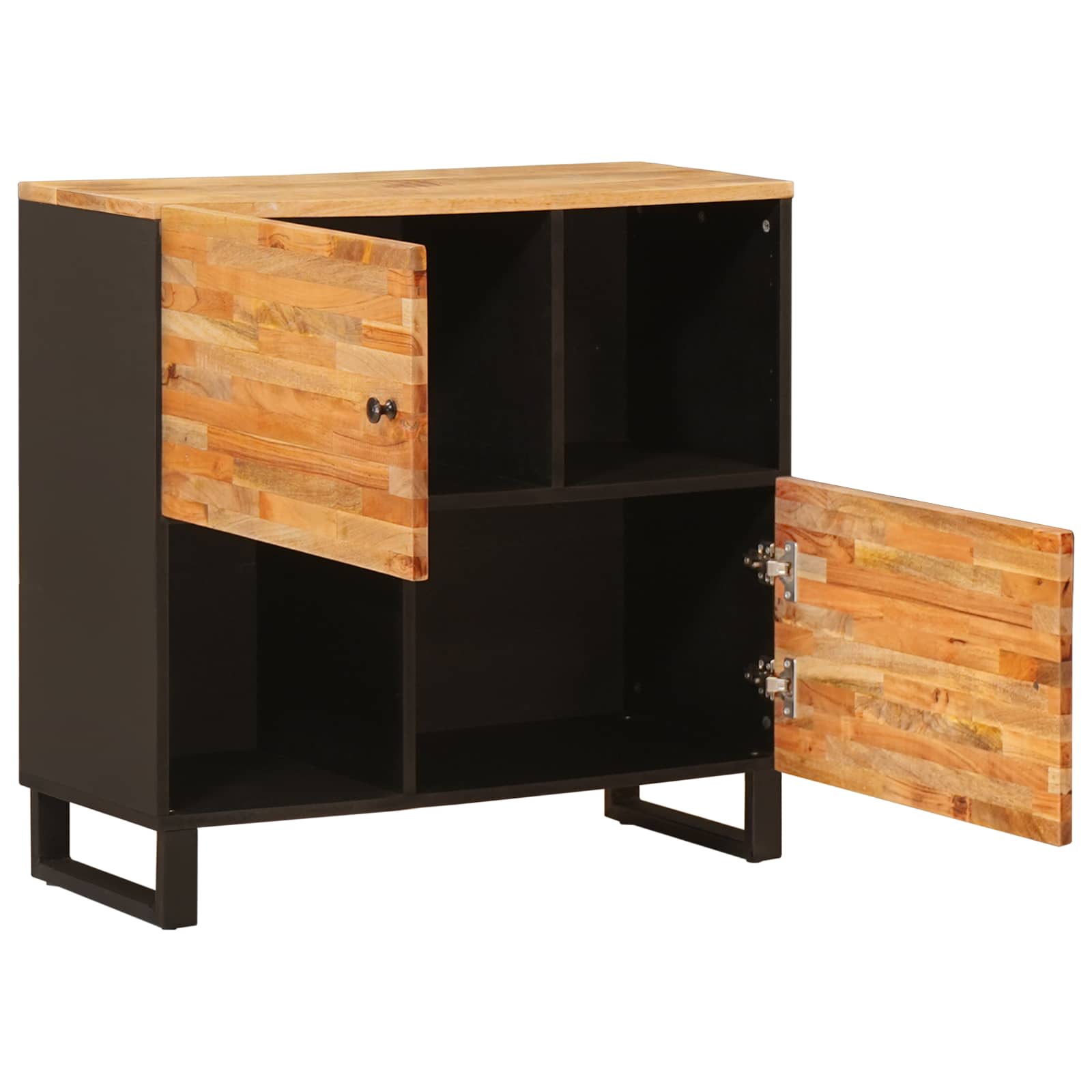 Side Cabinet Brown 80 X 33 X 75 Cm Solid Mango Wood