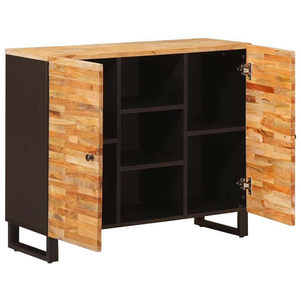 Side Cabinet With Drawer Brown 90 X 33 X 75 Cm Solid Mango Wood