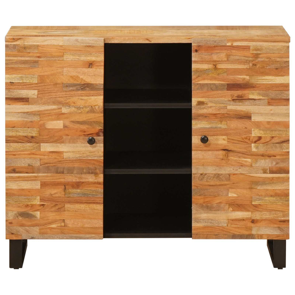 Side Cabinet With Drawer Brown 90 X 33 X 75 Cm Solid Mango Wood
