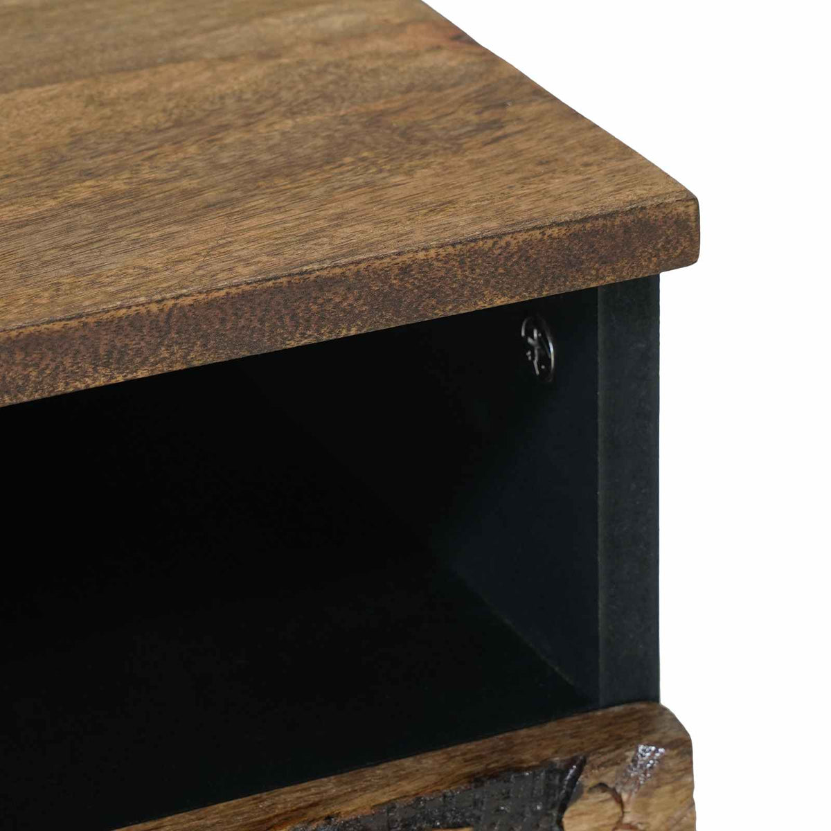 Coffee Table Drawer 80 X 54 40 Cm Solid Mango Wood Brown White 80 X 54 X 40 Cm 8