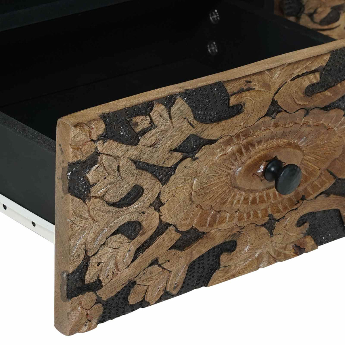Coffee Table Drawer 80 X 54 40 Cm Solid Mango Wood Brown White 80 X 54 X 40 Cm 8