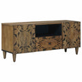 Tv Cabinet With Door 105 X 33.5 X 46 Cm Solid Mango Wood