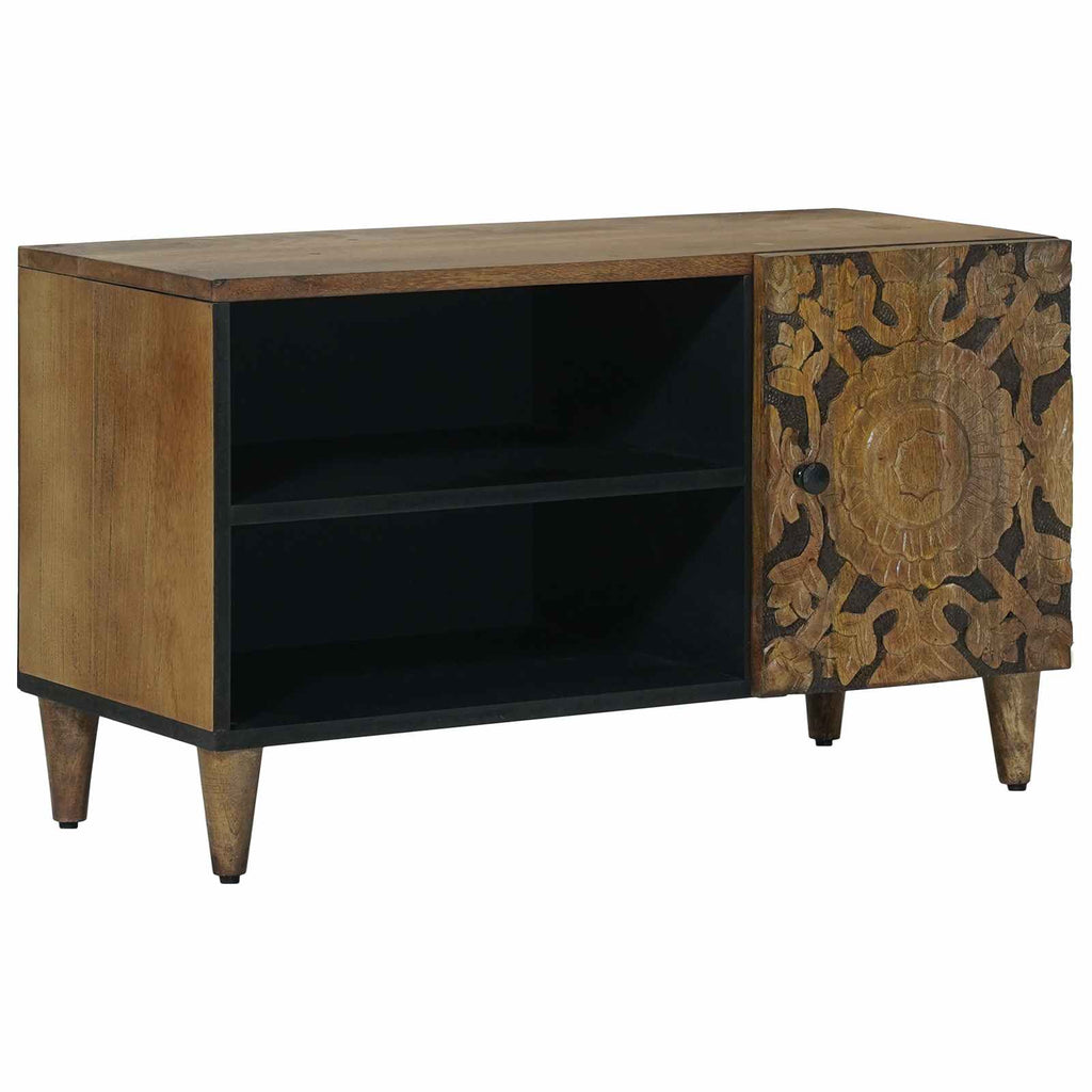 Tv Cabinet With Shelf 80 X 31.5 X 46 Cm Solid Mango Wood