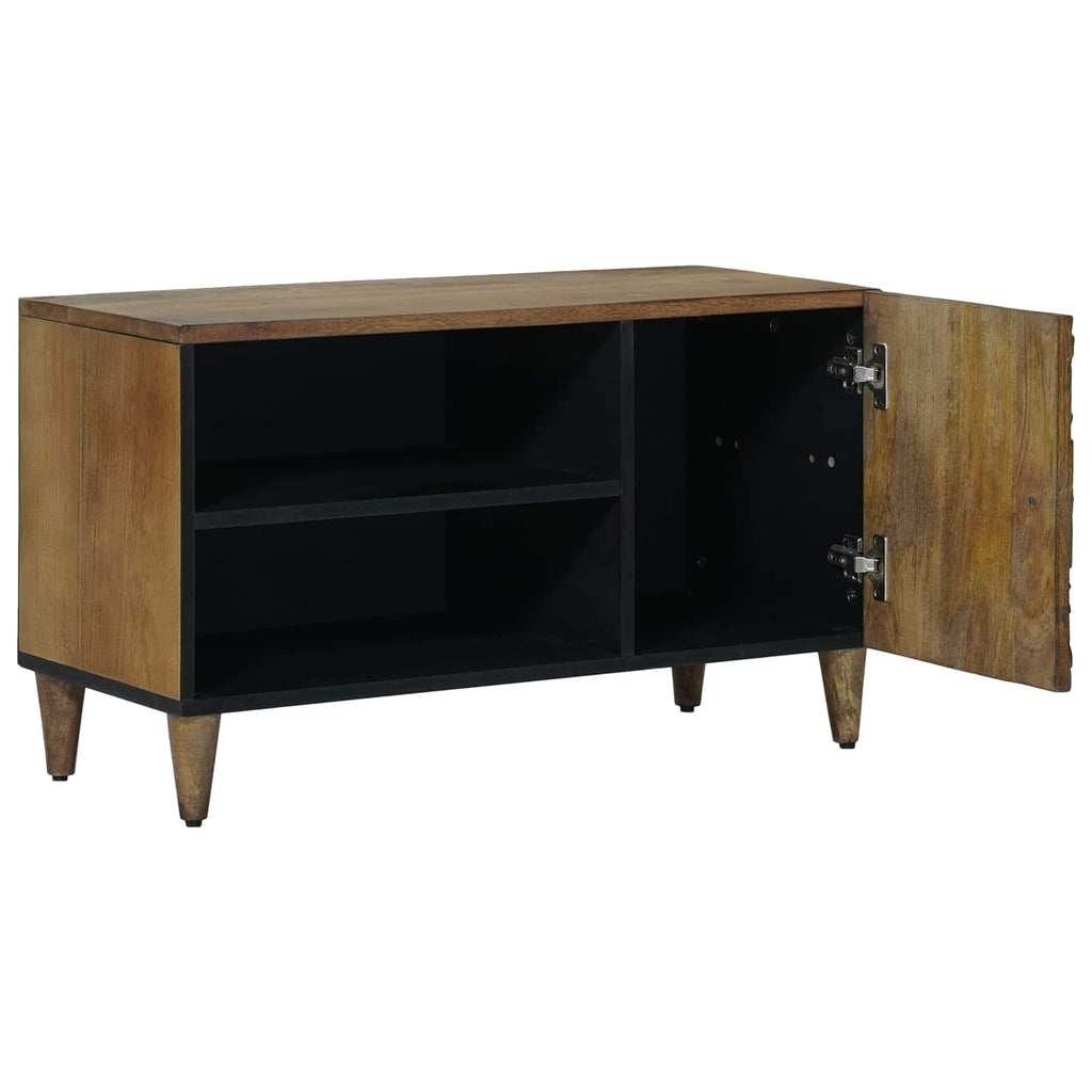 Tv Cabinet With Shelf 80 X 31.5 X 46 Cm Solid Mango Wood