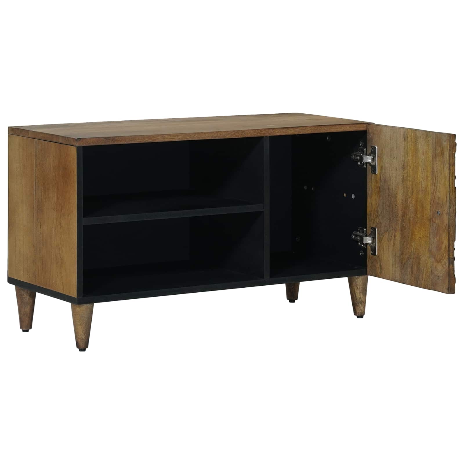 Tv Cabinet With Shelf 80 X 31.5 X 46 Cm Solid Mango Wood