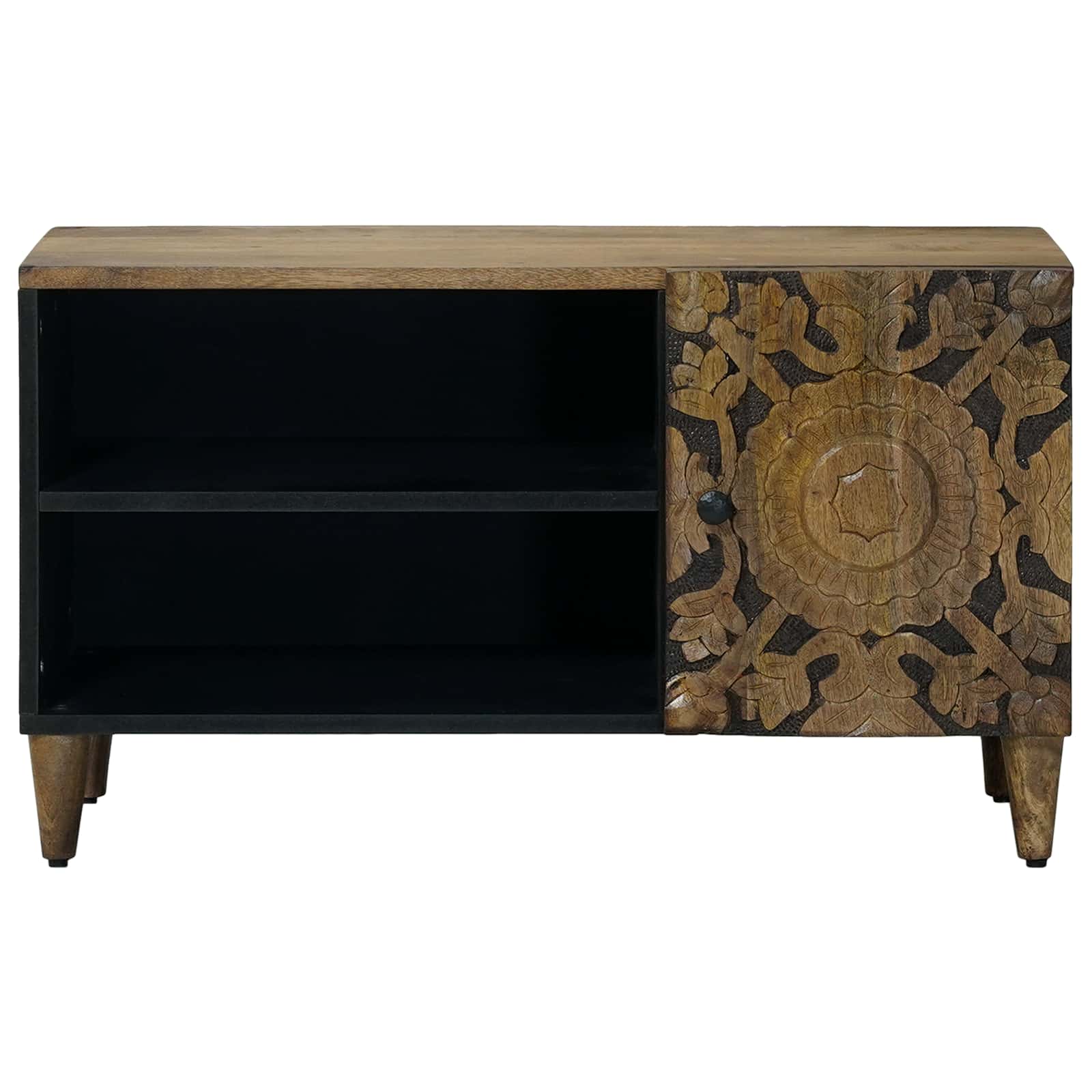Tv Cabinet With Shelf 80 X 31.5 X 46 Cm Solid Mango Wood