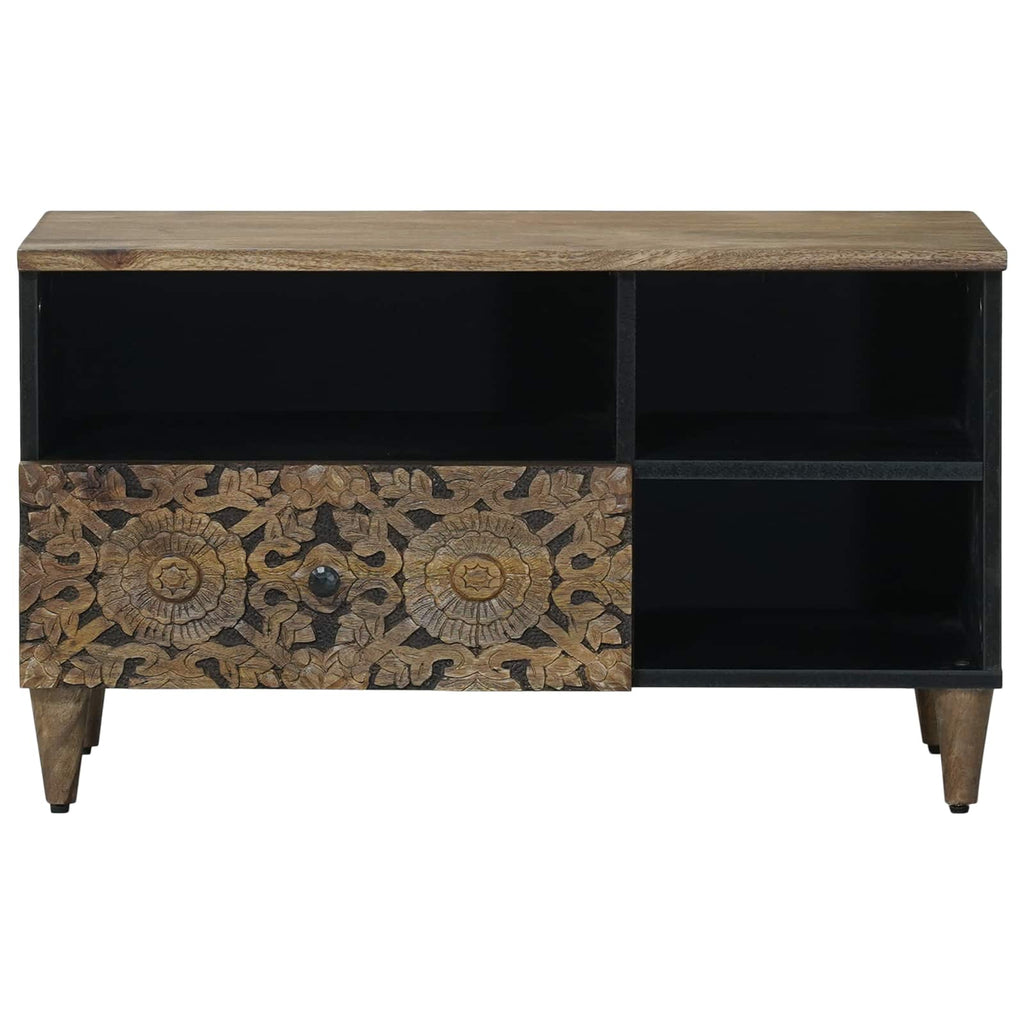 Tv Cabinet With Drawer 80 X 33.5 X 46 Cm Solid Mango Wood