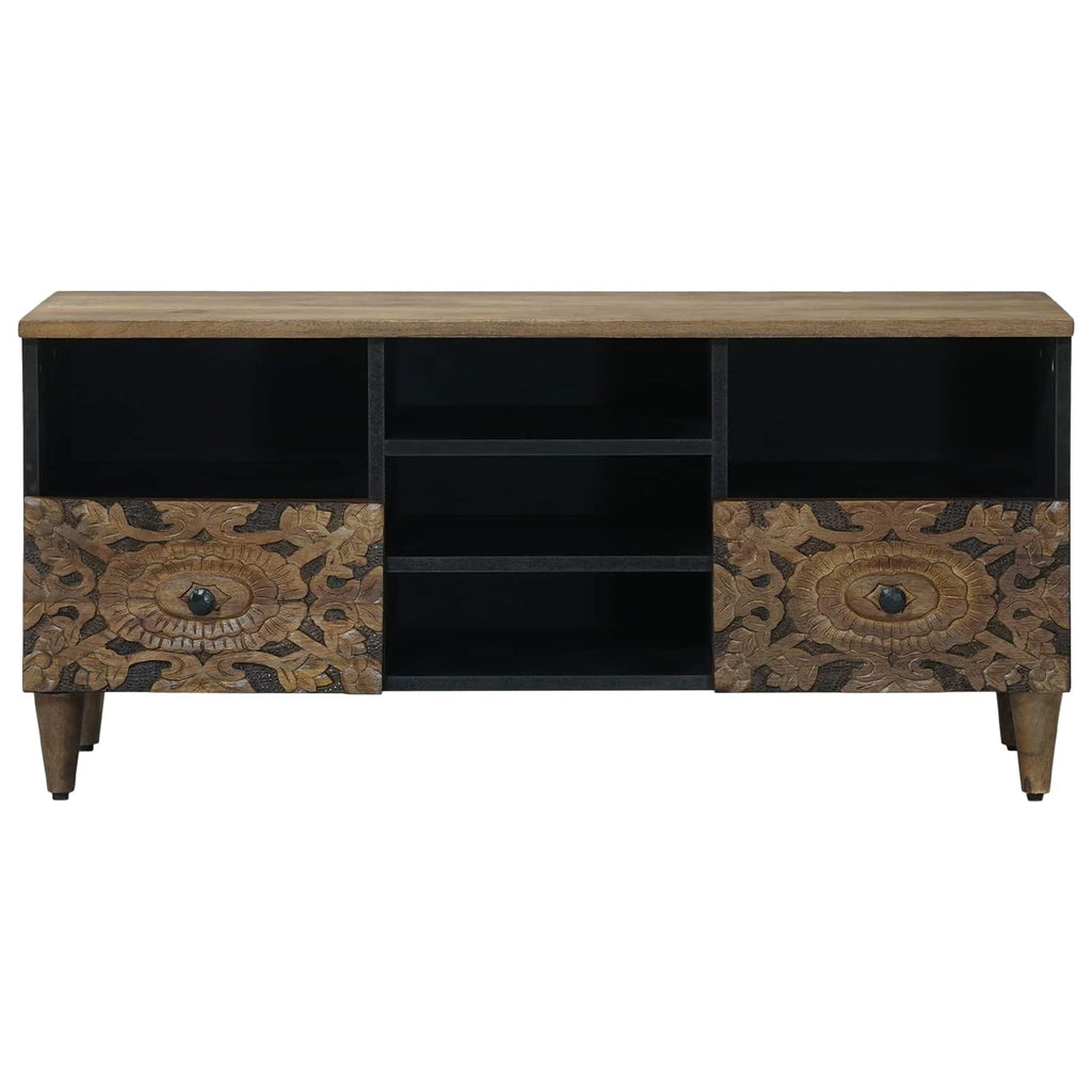 Tv Cabinet With Shelf 100 X 33.5 X 46 Cm Solid Mango Wood