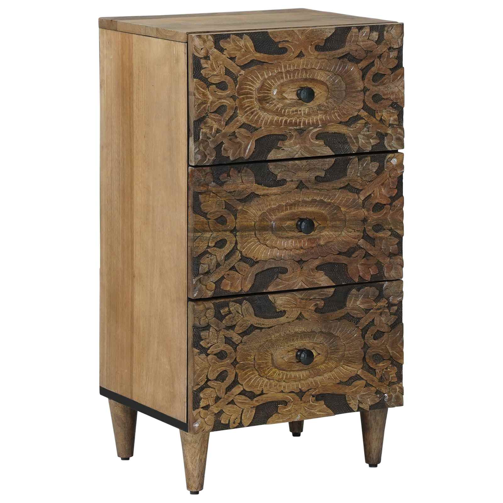 Sideboard With Drawer 40 X 33.5 X 75 Cm Solid Mango Wood