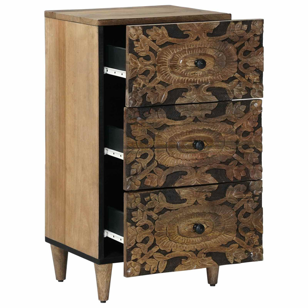 Sideboard With Drawer 40 X 33.5 X 75 Cm Solid Mango Wood