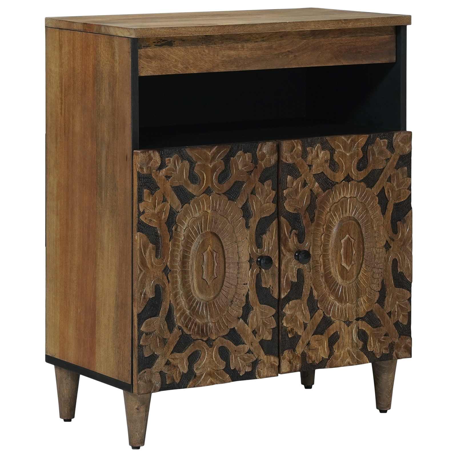 Sideboard With Storage 60 X 33.5 X 75 Cm Solid Mango Wood