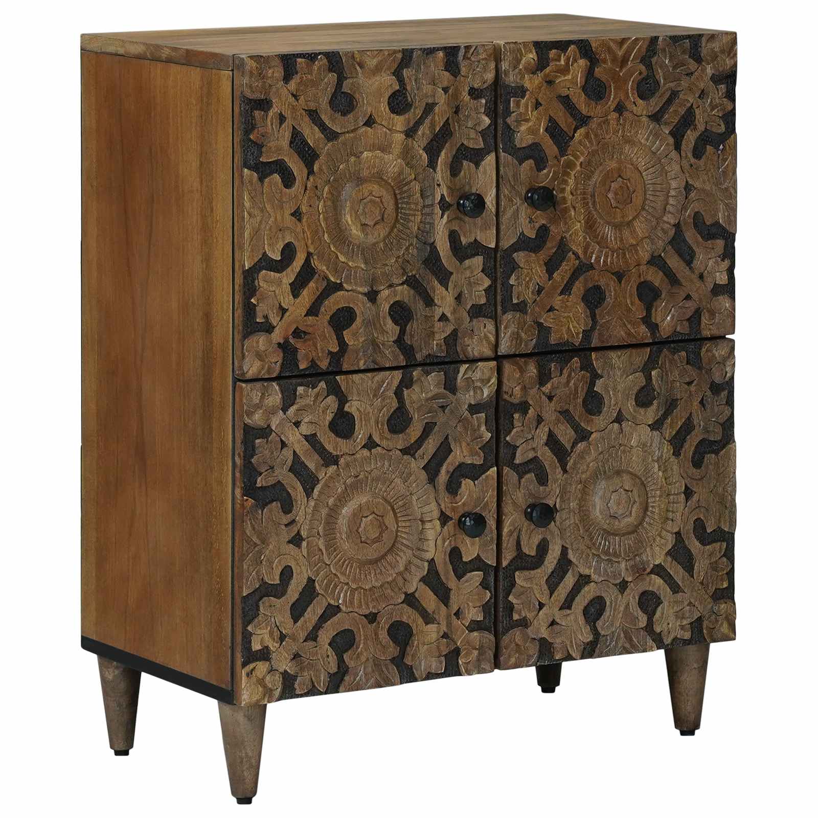 Sideboard With Storage 60 X 33.5 X 75 Cm Solid Mango Wood