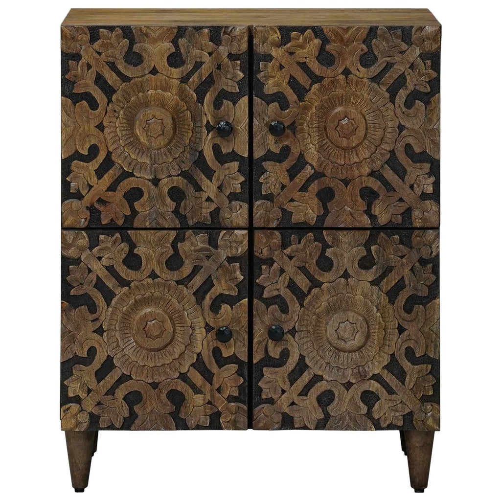 Sideboard With Storage 60 X 33.5 X 75 Cm Solid Mango Wood