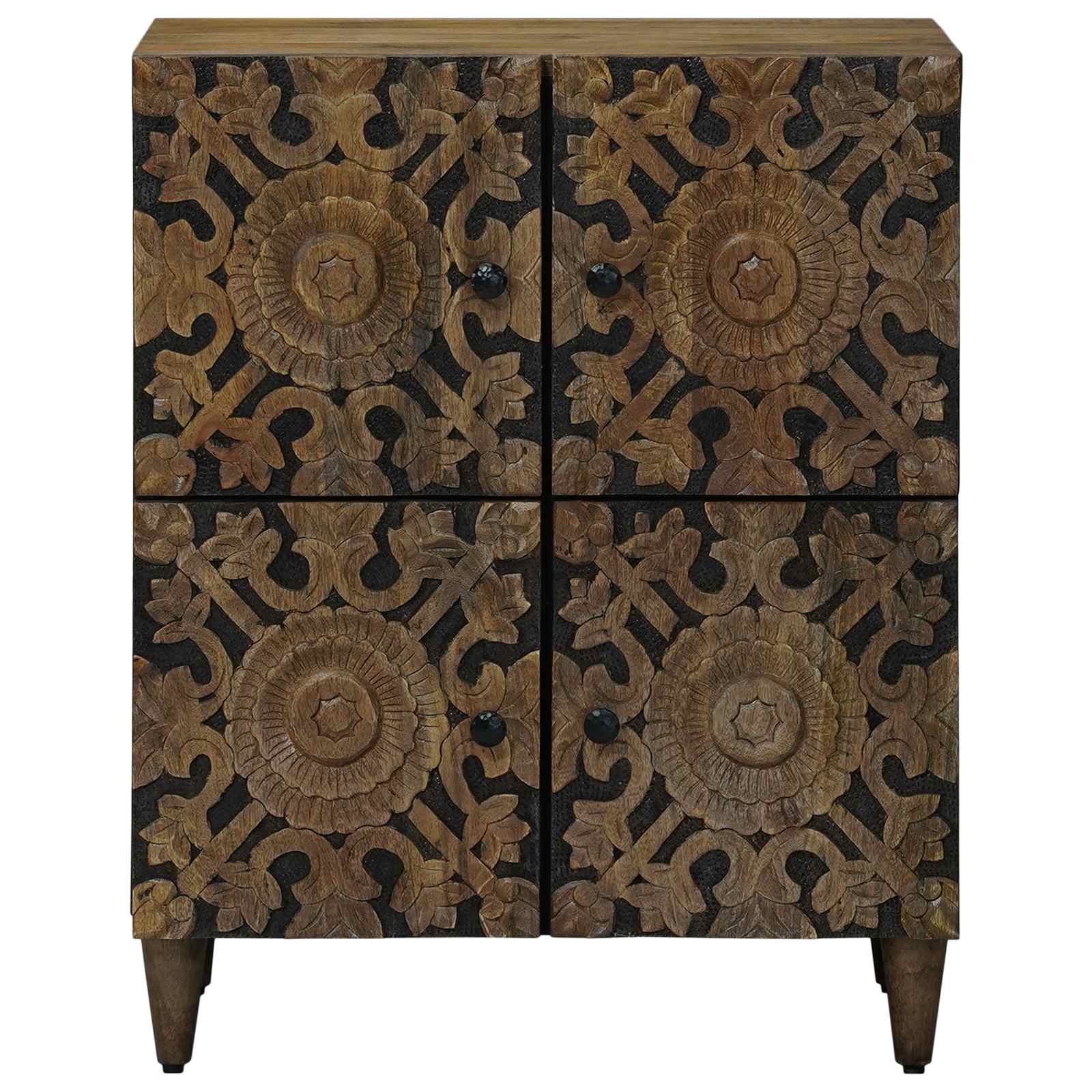Sideboard With Storage 60 X 33.5 X 75 Cm Solid Mango Wood