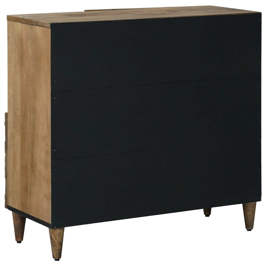 Media Storage Cabinet Sideboard 80 X 33.5 75 Cm Solid Mango Wood Brown White 80