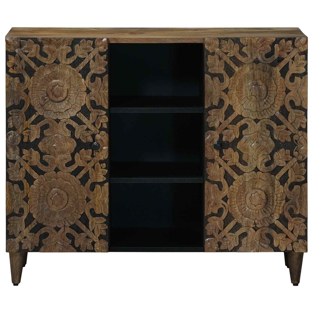 Sideboard With Shelf 90 X 33.5 X 75 Cm Solid Mango Wood
