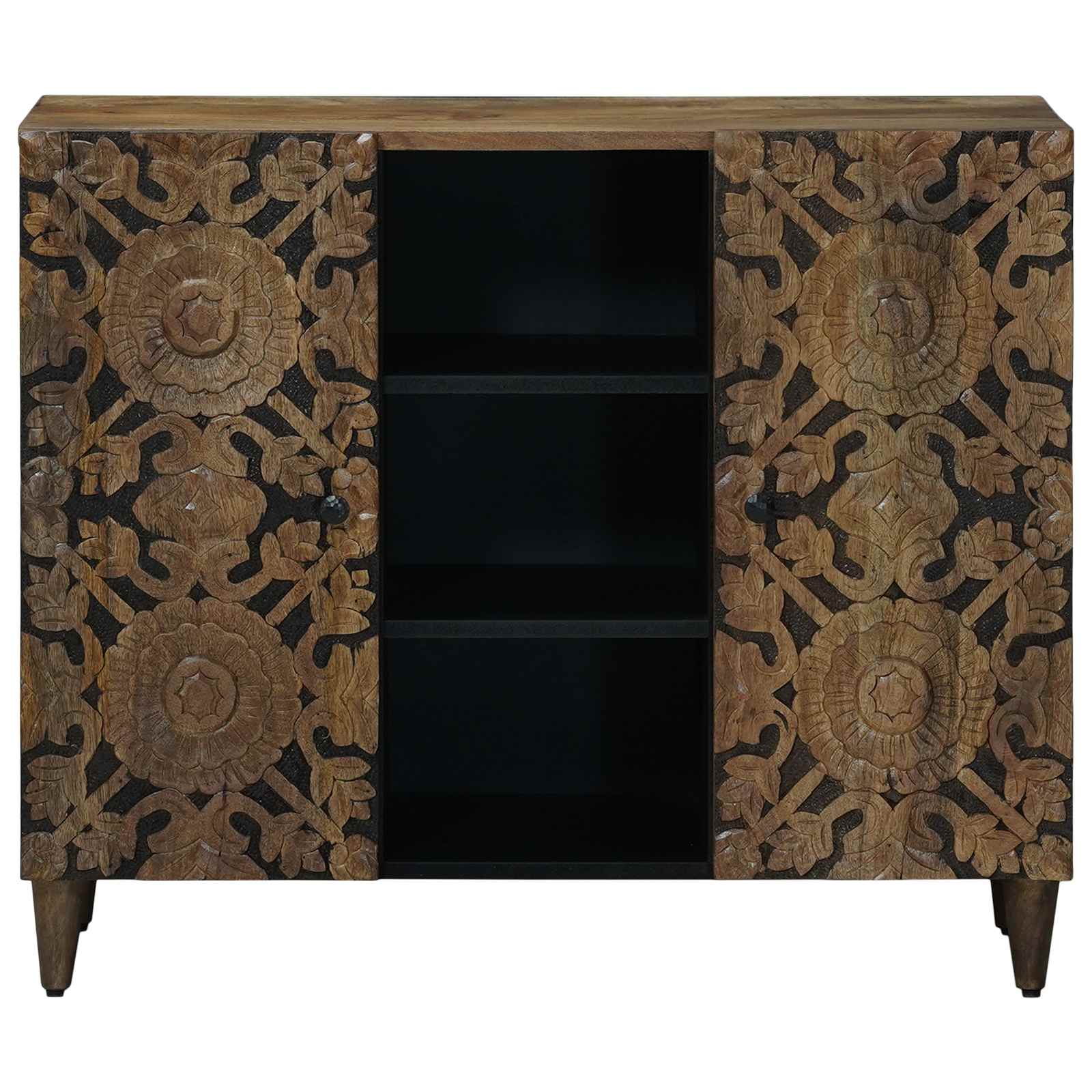 Sideboard With Shelf 90 X 33.5 X 75 Cm Solid Mango Wood