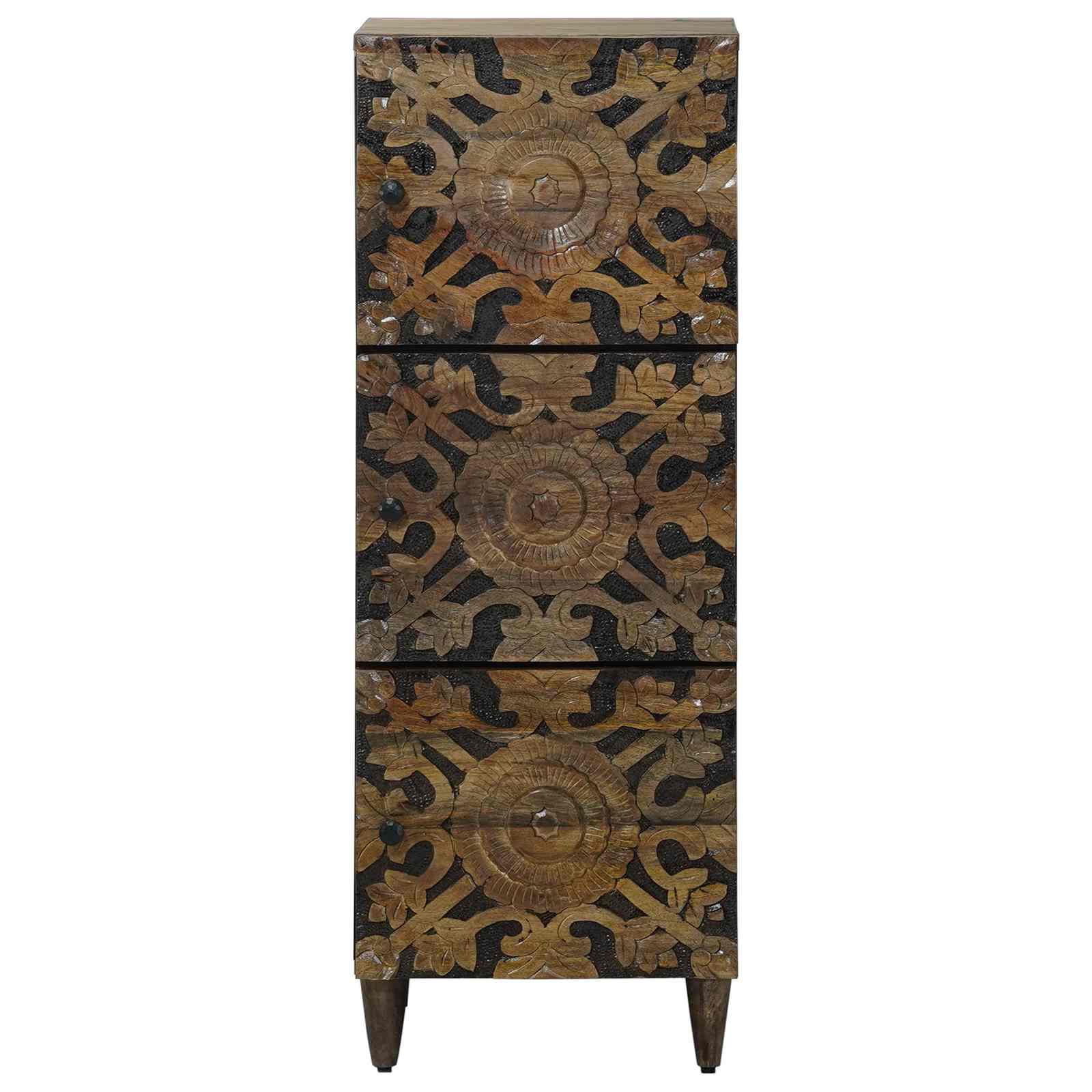 High Board With Shelf 40 X 33.5 X 110 Cm Solid Mango Wood