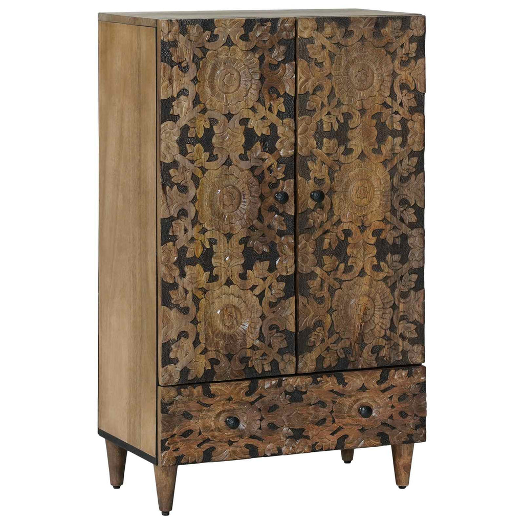 High Board With Shelf 60 X 33.5 X 100 Cm Solid Mango Wood