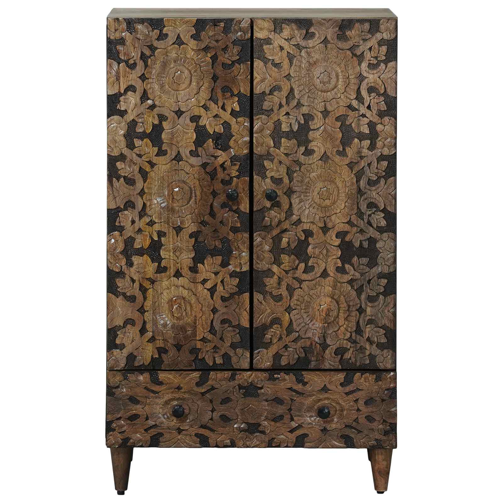 High Board With Shelf 60 X 33.5 X 100 Cm Solid Mango Wood