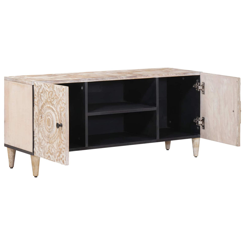 Tv Cabinet 105 X 33.5 X 46 Cm Solid Mango Wood