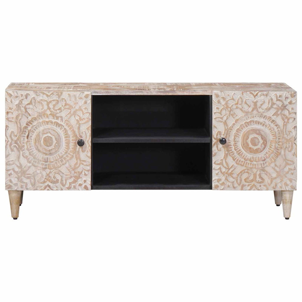 Tv Cabinet 105 X 33.5 X 46 Cm Solid Mango Wood