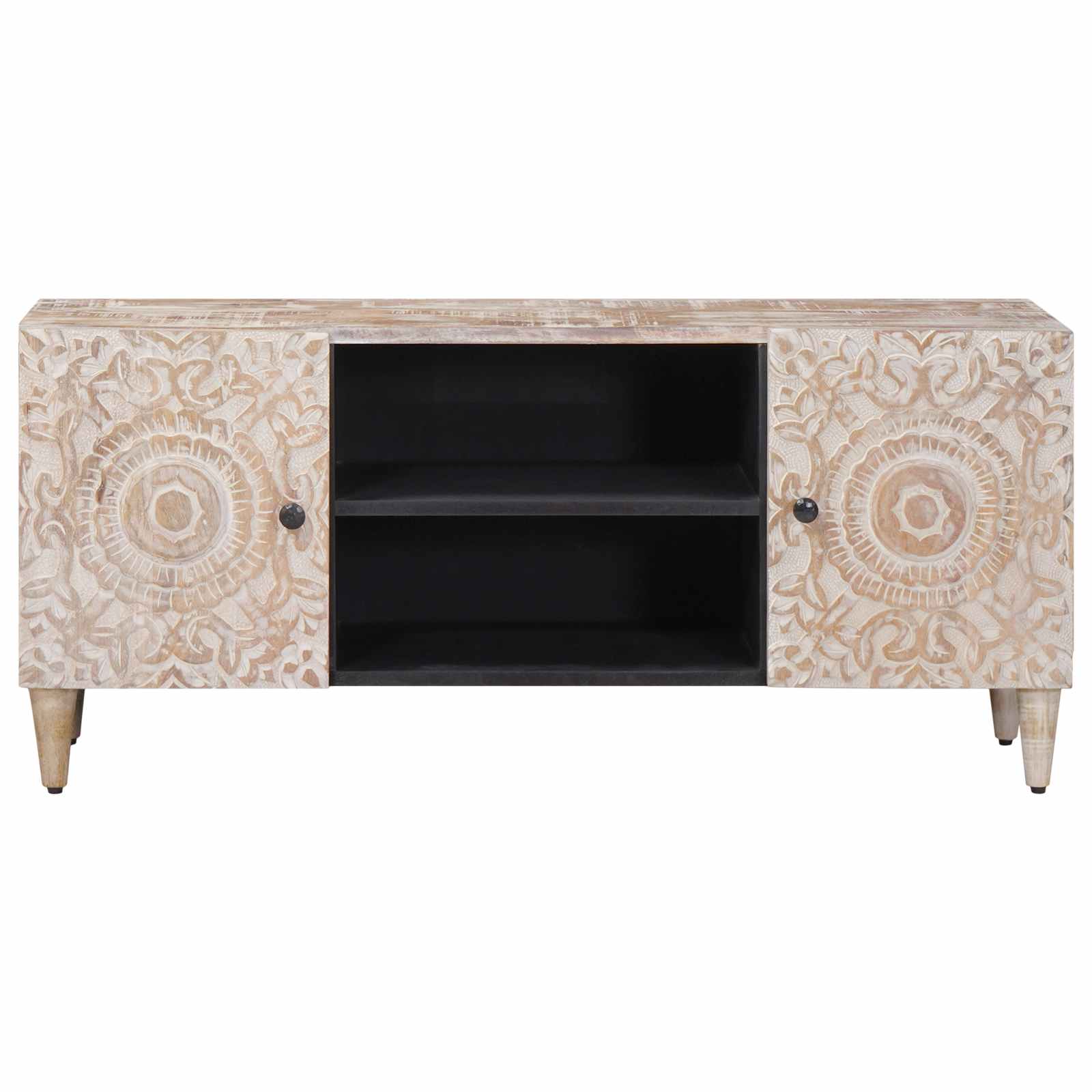Tv Cabinet 105 X 33.5 X 46 Cm Solid Mango Wood