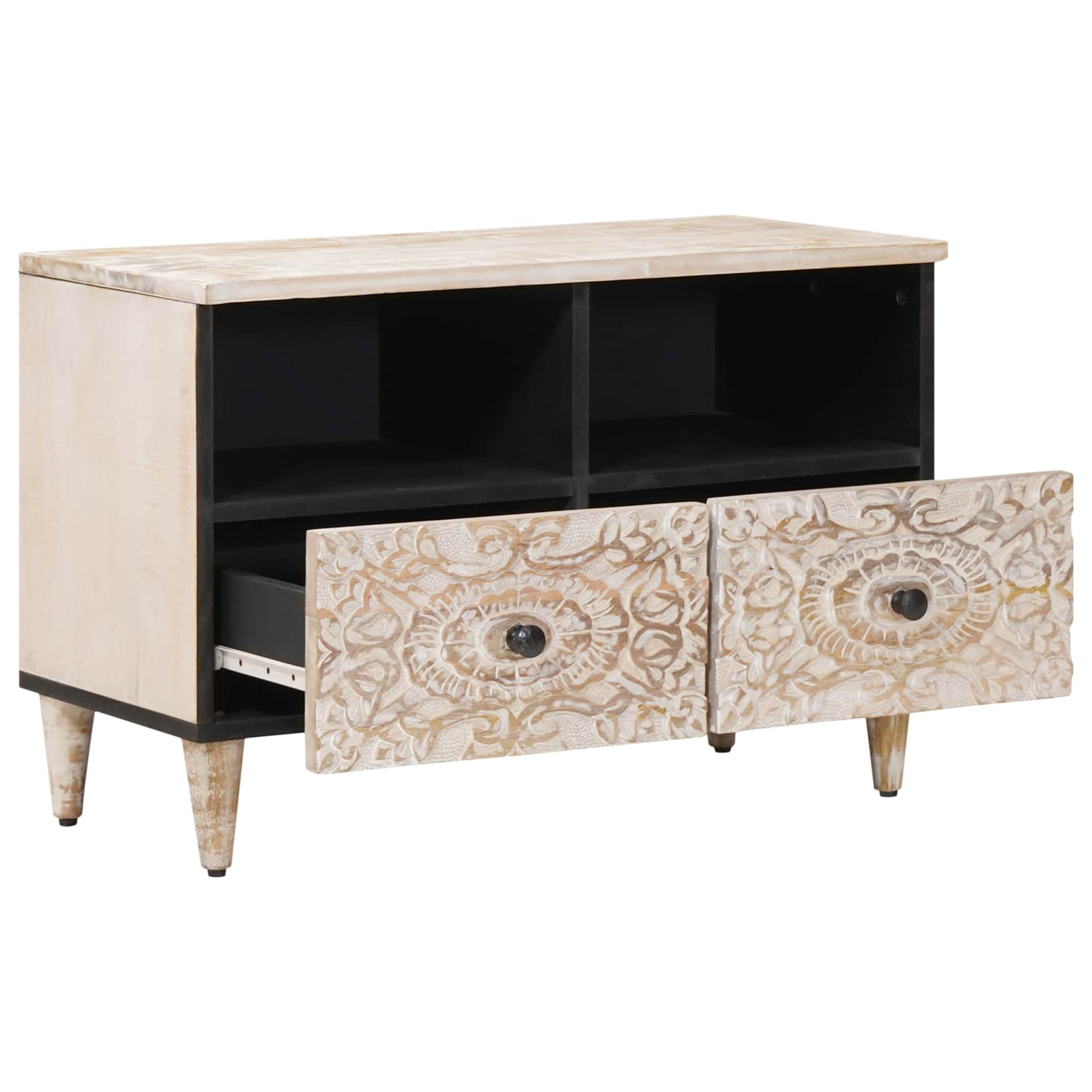 Tv Cabinet 70 X 33.5 X 46 Cm Solid Mango Wood