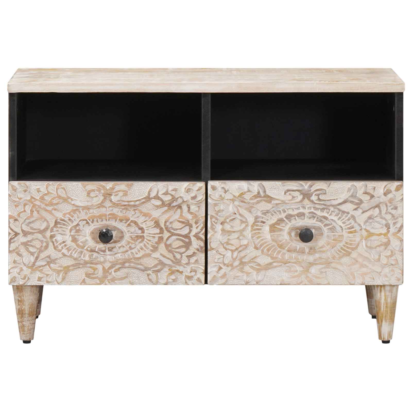 Tv Cabinet 70 X 33.5 X 46 Cm Solid Mango Wood
