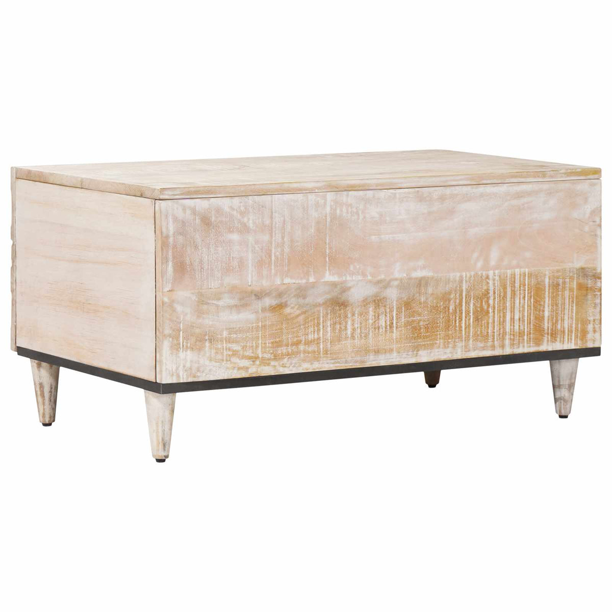 Coffee Table 80 X 50 40 Cm Solid Mango Wood Brown White 80 X 50 X 40 Cm 80 cm
