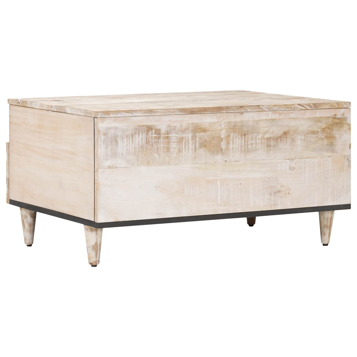 Coffee Table Drawer 80 X 54 40 Cm Solid Mango Wood Brown White 80 X 54 X 40 Cm 8