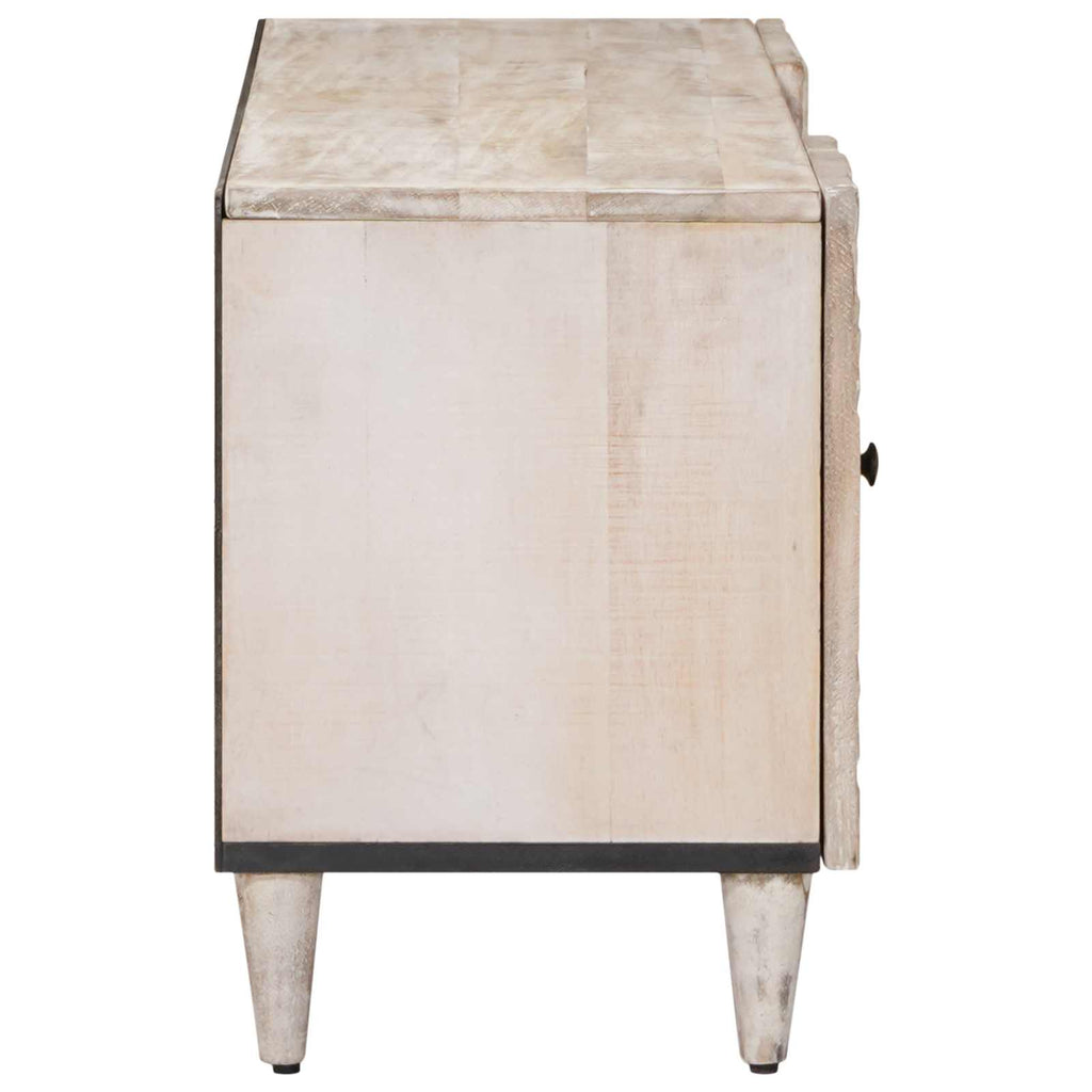 Tv Cabinet With Door 105 X 33.5 X 46 Cm Solid Mango Wood