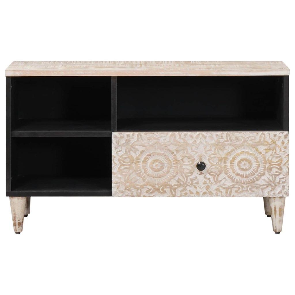 Media Storage Cabinet Solid Mango Wood TV 80cm Unit Drawer Entertainment Stand B