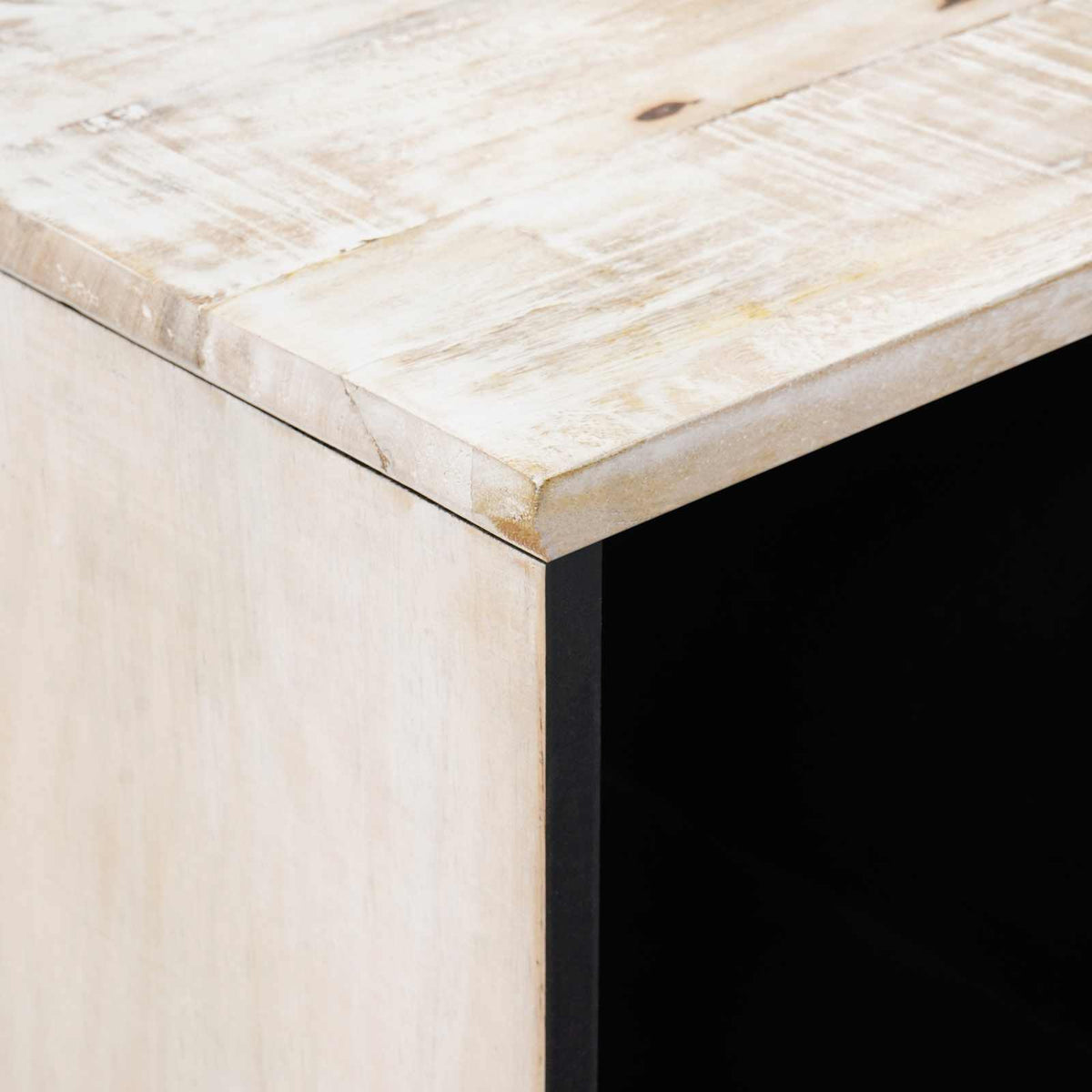 Media Storage Cabinet Sideboard 80 X 33.5 75 Cm Solid Mango Wood Brown White 80