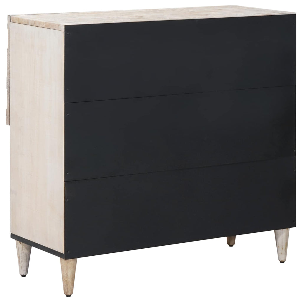 Sideboard With Storage 80 X 33.5 X 75 Cm Solid Mango Wood
