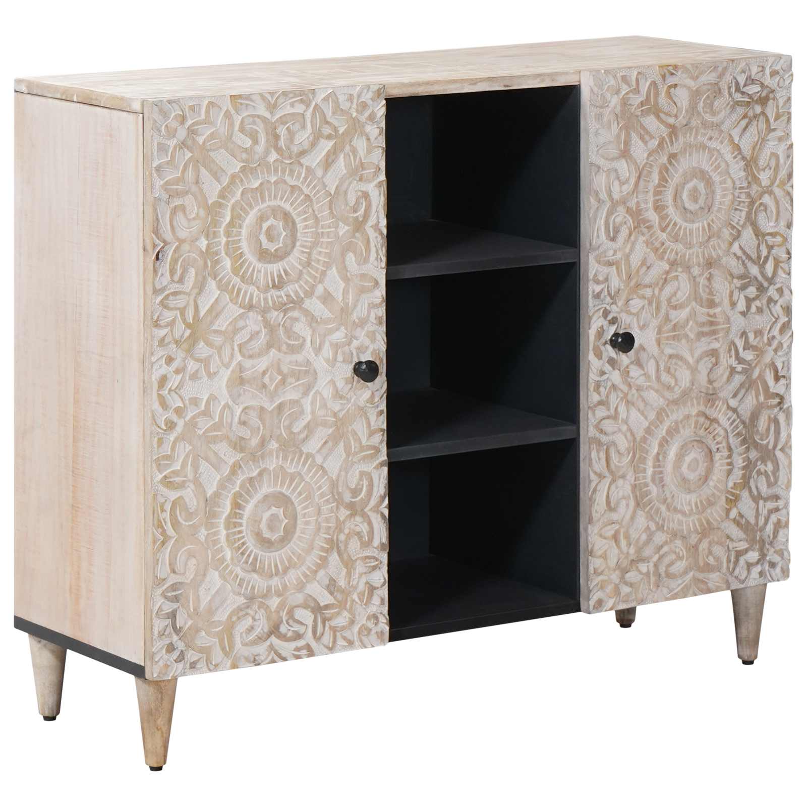 Sideboard With Shelf 90 X 33.5 X 75 Cm Solid Mango Wood