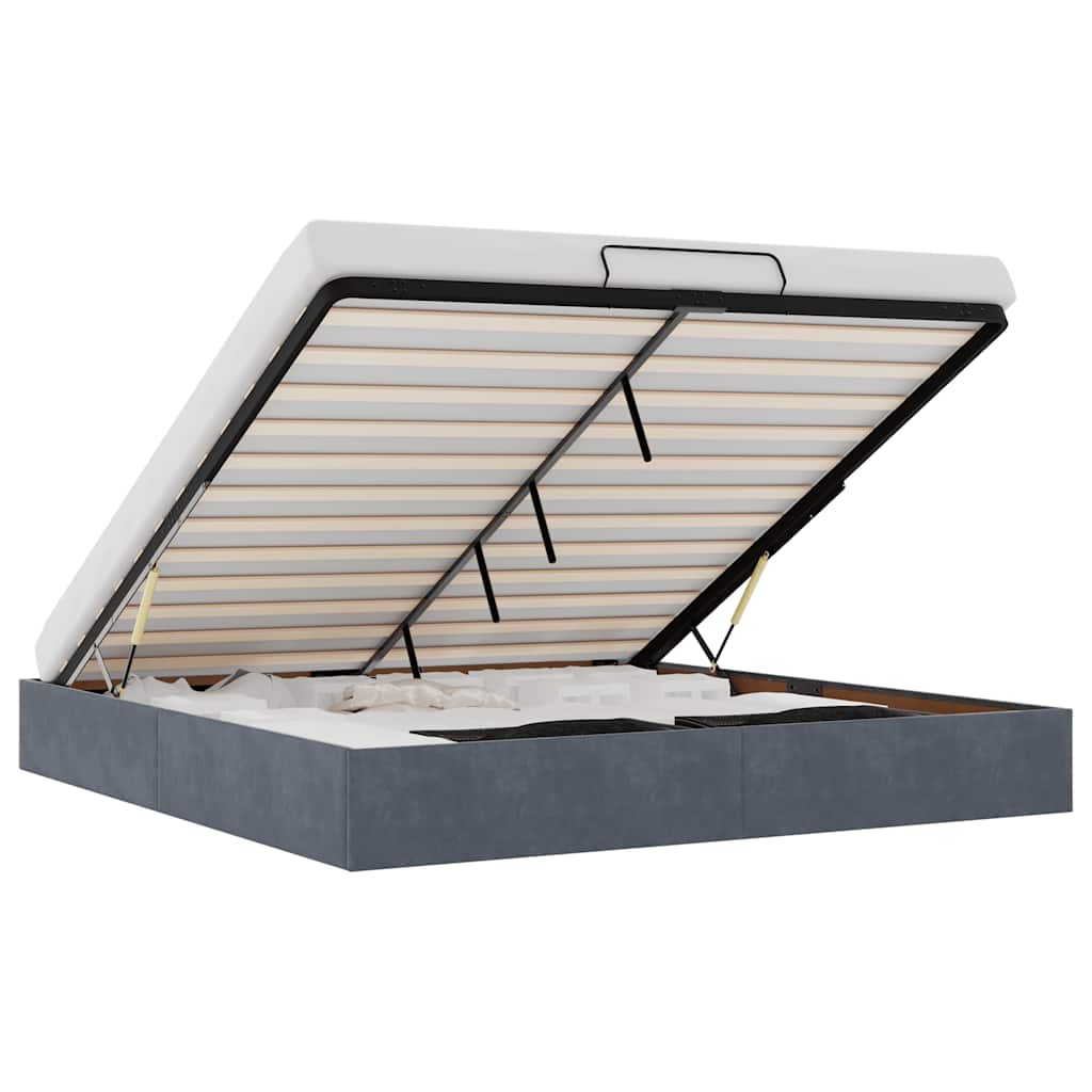 Ottoman Bed Frame No Mattress Super King Velvet
