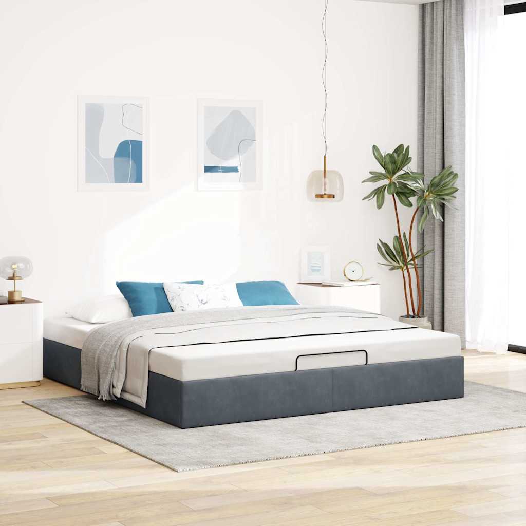 Ottoman Bed Frame No Mattress Super King Velvet